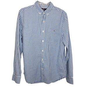 Vineyard Vines Men's Slim Fit Tucker Shirt Long Sleeve Plaid Blue Size Medium
